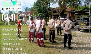 Kapolsek-Malaka-Barat-Tekankan-Disiplin-dan-Patroli-Preventif-Saat-Apel-Pagi-Personel