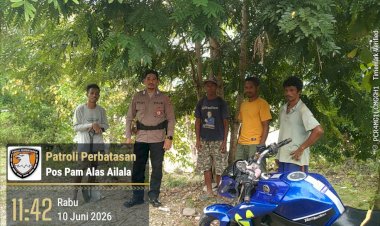 Patroli-Perbatasan-Pospol-Ailala-Perkuat-Pengawasan-Wilayah-RI–RDTL,-Cegah-Penyelundupan-dan-Pelintas-Ilegal