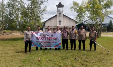 Sambut-HUT-Bhayangkara-ke-80,-Polsek-Weliman-Gelar-Bakti-Religi-di-Gereja-St.-Antonius-Padua-Kleseleon