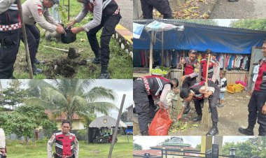 Sat-Samapta-Polres-Malaka-gelar-aksi-Gerak-Indonesia-Asri,-wujud-kepedulian-lingkungan-sambut-Hari-Bhayangkara-ke-80