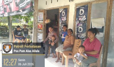 Polri-Hadir-di-Garis-Perbatasan,-Pospol-Ailala-Pastikan-Wilayah-RI-RDTL-Tetap-Aman
