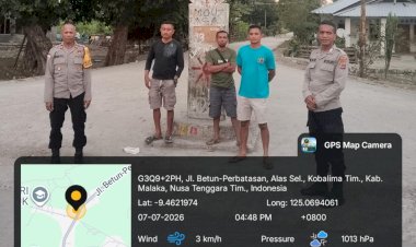Polsek-Kobalima-Intensifkan-Patroli-Dialogis-di-Kawasan-Perbatasan,-Perkuat-Sinergi-Wujudkan-Kamtibmas-Kondusif