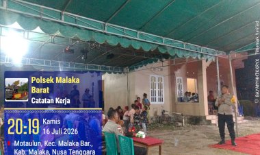 Jaga-Sukacita-Tetap-Aman,-Kapolsek-Malaka-Barat-Sampaikan-Pesan-Kamtibmas-di-Pesta-Pernikahan-Warga