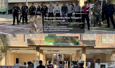 Polres-Malaka-Kawal-Open-Tournament-Dansatgas-Pamtas-Cup-2026,-Pastikan-Keamanan-dan-Kelancaran-Lalu-Lintas