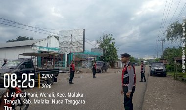 Sat-Samapta-Polres-Malaka-Hadir-di-SPBU-Laran,-Jaga-Kelancaran-Arus-Lalu-Lintas-dan-Kenyamanan-Masyarakat