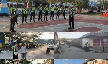 Satlantas-Polres-Malaka-Hadir-Sejak-Pagi,-Wujudkan-Keselamatan-Berlalu-Lintas-Melalui-Pengaturan-Arus-dan-Edukasi-kepada-Masyarakat