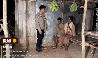 Cegah-Gangguan-Kamtibmas,-Bhabinkamtibmas-Laenmanen-Intensifkan-Patroli-dan-Edukasi-Warga