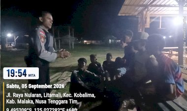 Patroli-Malam-Polsek-Kobalima,-Polisi-Hadir-di-Tengah-Masyarakat-Jaga-Situasi-Tetap-Kondusif
