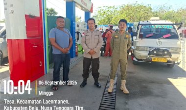 Polsek-Laenmanen-Kawal-Penyaluran-BBM-di-APMS-Nurobo,-Pastikan-Antrean-Tertib-dan-Aman