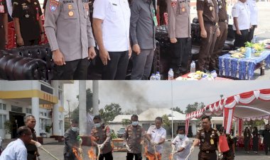 Wujud-Sinergi-Penegakan-Hukum,-Wakapolres-Malaka-Hadiri-Pemusnahan-53-Barang-Bukti-dari-16-Perkara-Inkracht