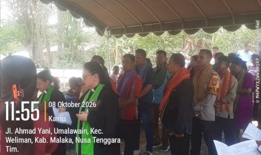 Polsek-Weliman-Pastikan-Serah-Terima-Ketua-Majelis-Jemaat-Bermata-Besitaek-Berjalan-Aman-dan-Kondusif