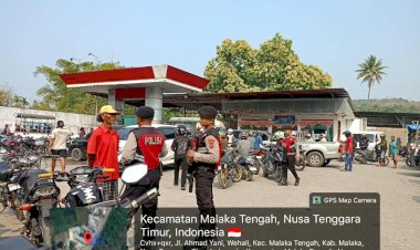 Patroli-Samapta-Polres-Malaka-Hadir-Jaga-Ketertiban-dan-Kelancaran-Aktivitas-Masyarakat-di-SPBU-Laran