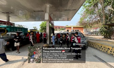 Sat-Samapta-Polres-Malaka-Hadir-di-SPBU-Laran,-Jaga-Kelancaran-Pelayanan-BBM-dan-Ketertiban-Lalu-Lintas