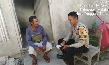 Sambangi-Warga-Dusun-Hoineno,-Bhabinkamtibmas-Polres-Malaka-Ajak-Masyarakat-Jaga-Kamtibmas-dan-Cegah-Kebakaran-Hutan