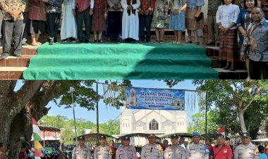 Polsek-Sasitamean-Pastikan-Peresmian-Gereja-Sta.-Sicilia-Kotafoun-Berlangsung-Aman,-Perkuat-Harmoni-dan-Kebersamaan
