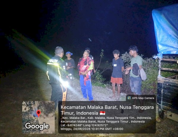 Patroli Dialogis Tengah Malam, Polsek Malaka Barat Hadir Menjaga Rasa Aman Masyarakat
