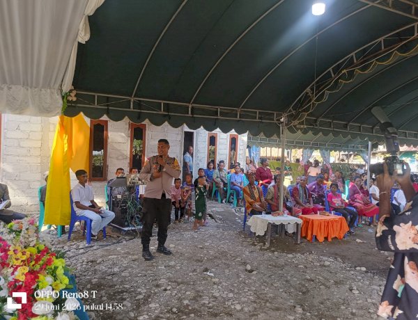 Kapolsek Malaka Barat Berikan Himbauan Kamtibmas di Pesta Pernikahan, Wujudkan Perayaan yang Aman dan Kondusif