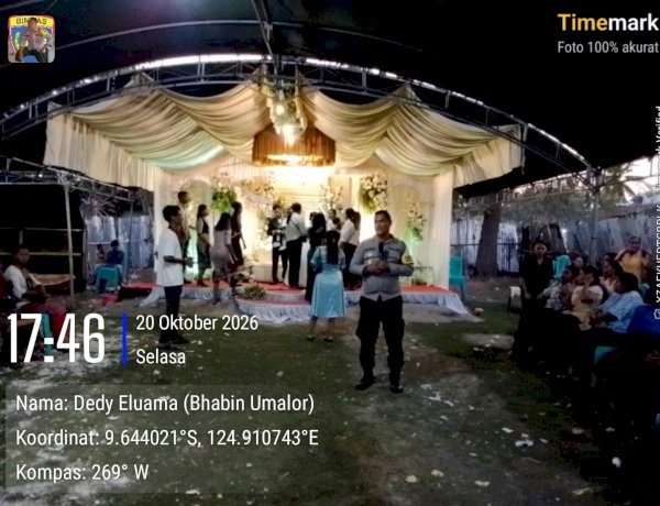 Polsek Malaka Barat Hadir di Tengah Sukacita Warga, Ajak Generasi Muda Jaga Pesta Pernikahan Tetap Kondusif