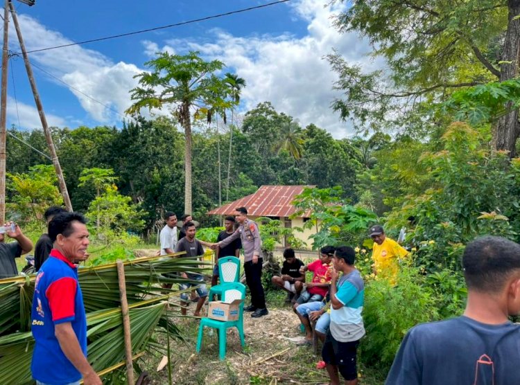 Bhabinkamtibmas Desa Kateri Hadiri Resepsi Pernikahan, Sampaikan Edukasi Kamtibmas dan Pencegahan Rabies