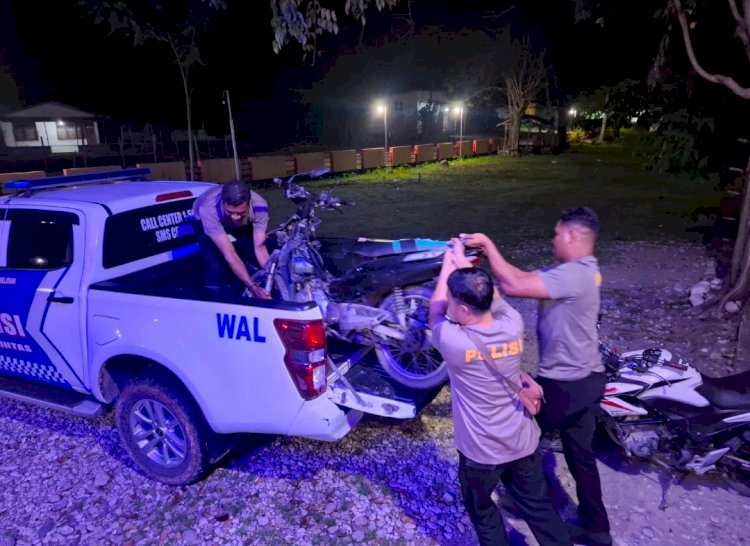 Satlantas Polres Malaka Tangani Kecelakaan Dua Sepeda Motor di Malaka Barat