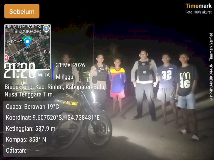 Polsek Rinhat Gelar Patroli Dialogis Malam Hari, Ajak Warga Jaga Kamtibmas dan Cegah Curanmor