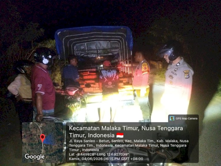 Polsek Malaka Timur sosialisasikan layanan kepolisian saat patroli dialogis malam hari