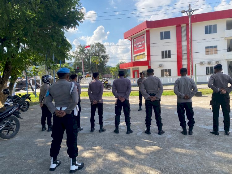 Polres Malaka Matangkan Pengamanan Turnamen Sepak Bola Novanto Cup 3 Melalui Apel Kesiapan Personel