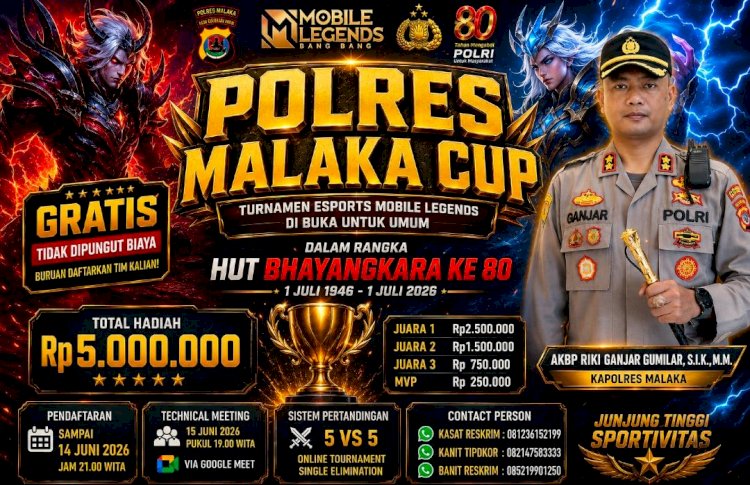 Polres Malaka Cup 2026 Resmi Dibuka, Wadah Generasi Muda Salurkan Bakat Esports dalam Semangat HUT Bhayangkara ke-80