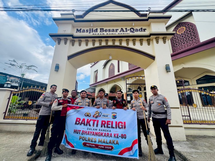 Sambut Hari Bhayangkara ke-80, Polres Malaka Gelar Bakti Religi di Masjid Al-Qadr Betun