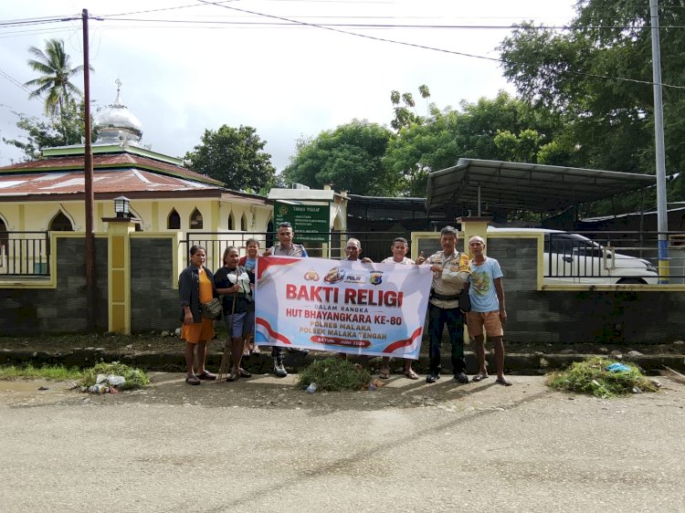 Sambut HUT Bhayangkara Ke-80, Polsek Malaka Tengah Gelar Bakti Religi di Masjid Besar Al-Jihad Betun