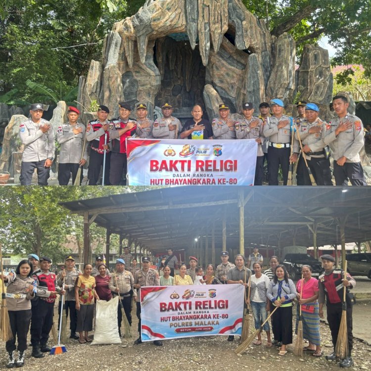 Sambut Hari Bhayangkara Ke-80, Polres Malaka Gelar Bakti Religi di Sejumlah Gereja di Kota Betun