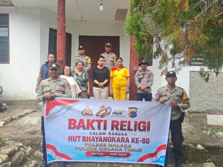 Polsek Malaka Timur Gelar Bakti Religi di Dua Rumah Ibadah Sambut HUT Bhayangkara ke-80