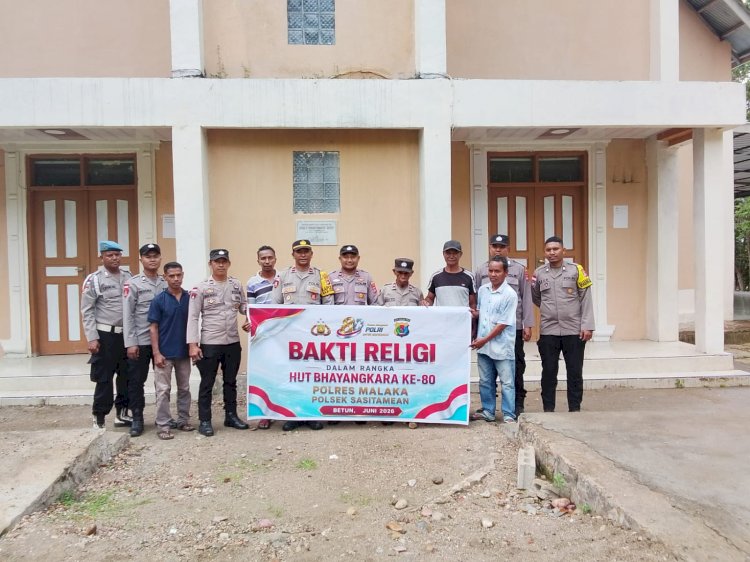 Sambut HUT Bhayangkara ke-80, Polsek Sasitamean Gelar Bakti Religi Bersama Masyarakat di Gereja St. Yohanes Pemandi Kaputu