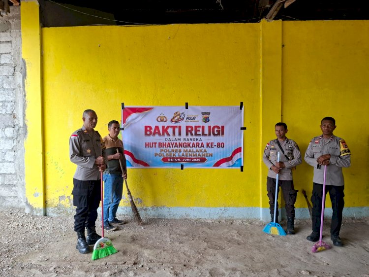 Polsek Laenmanen Gelar Bakti Religi di Kapela Santo Yohanes Rasul dan Penginjil Eokpuran Sambut HUT Bhayangkara ke-80