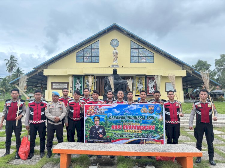 Gerak Indonesia Asri di Gereja St. Fransiskus Xaverius Paroki Bolan, wujud kepedulian Polri sambut Hari Bhayangkara ke-80