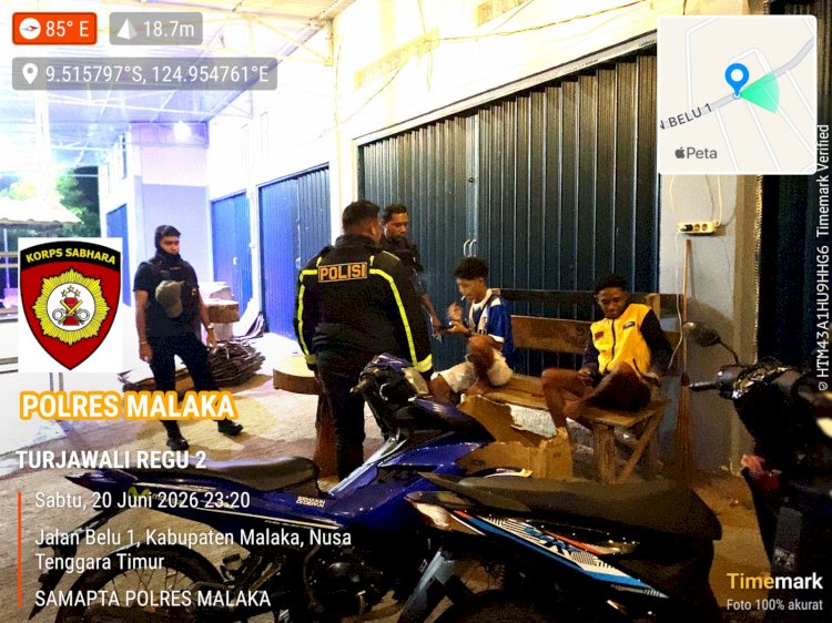 Patroli Perintis Presisi Polres Malaka Intensifkan Pengawasan Malam Hari, Cegah Gangguan Kamtibmas