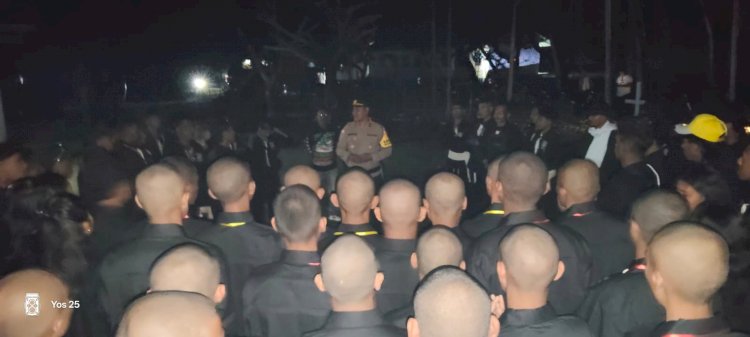 Polsek Malaka Barat Laksanakan Pengawalan dan Himbauan Kamtibmas pada Kegiatan Pengesahan Warga Baru PSHT
