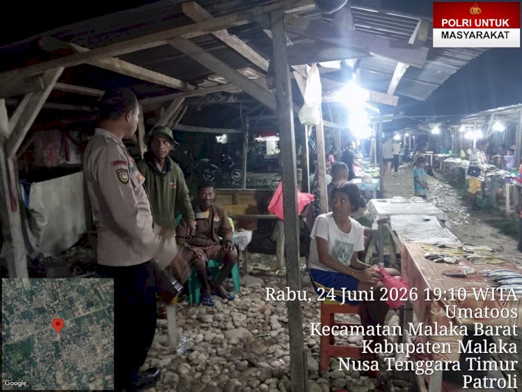 Berkunjung ke pasar, personel Polsek Malaka Barat sampaikan pesan kamtibmas kepada masyarakat