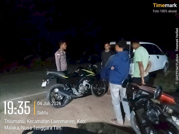 Patroli Malam Polsek Laenmanen, Antisipasi Kenakalan Remaja dan Jaga Kondusivitas Kamtibmas