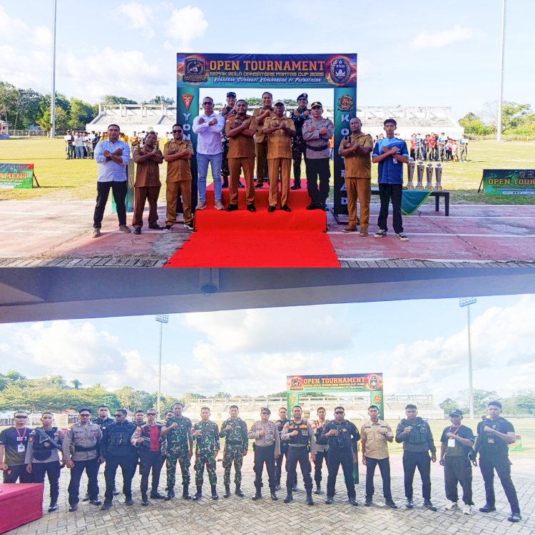 Sinergi TNI-Polri dan Pemerintah Daerah Warnai Pembukaan Dansatgas Pamtas Cup, Polsek Kobalima Pastikan Turnamen Berjalan Aman