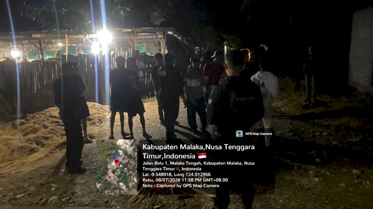 Patroli Presisi Lampu Biru Sat Samapta Polres Malaka Jaga Keamanan Malam, Warga Diimbau Bersama Ciptakan Kamtibmas Kondusif