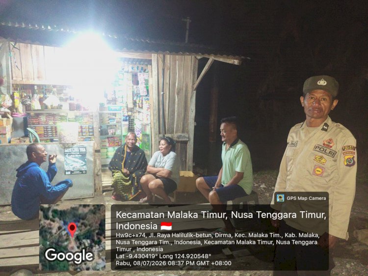 Patroli Dialogis dan KRYD Polsek Malaka Timur Perkuat Keamanan Wilayah, Edukasi Warga Tolak Miras dan Perjudian