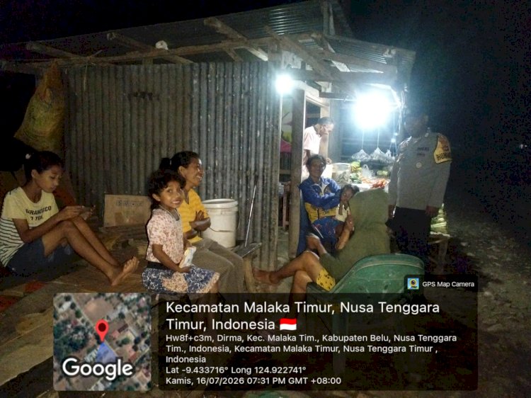 Polsek Malaka Timur Hadir Menjaga Malam, Merawat Rasa Aman Masyarakat dengan Patroli Humanis