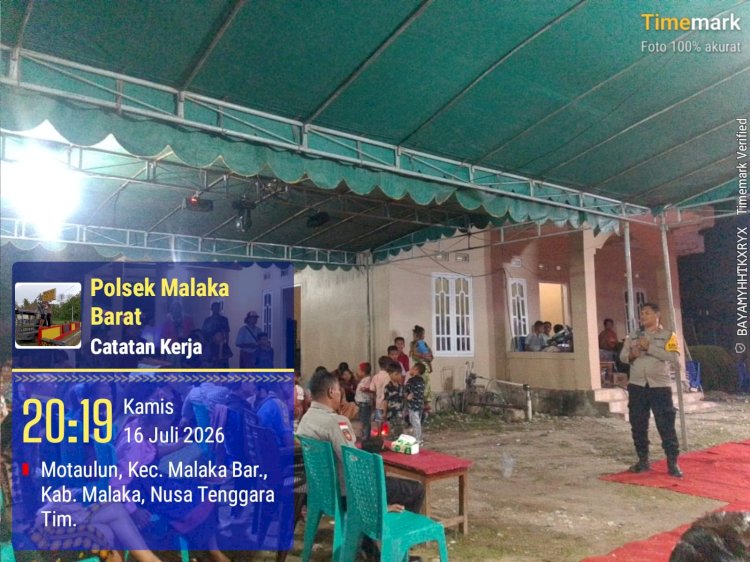 Jaga Sukacita Tetap Aman, Kapolsek Malaka Barat Sampaikan Pesan Kamtibmas di Pesta Pernikahan Warga