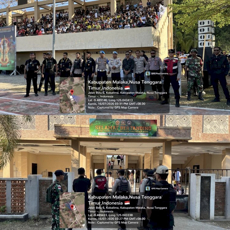 Polres Malaka Kawal Open Tournament Dansatgas Pamtas Cup 2026, Pastikan Keamanan dan Kelancaran Lalu Lintas