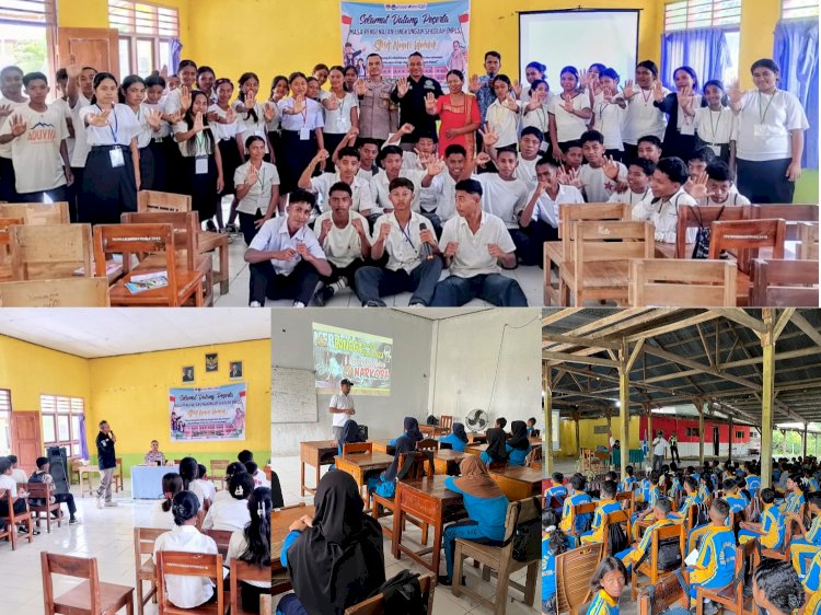 Satresnarkoba Polres Malaka Gencarkan Edukasi Bahaya Narkoba dan Miras kepada Peserta MPLS di Tiga Sekolah