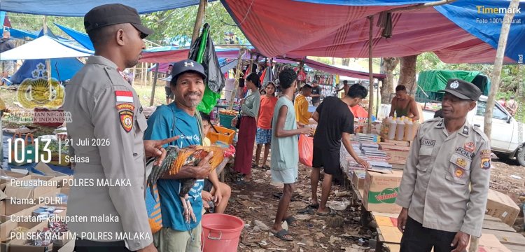 Polsek Malaka Timur Perkuat Pengamanan Pasar Mingguan Boas Lewat Patroli Dialogis Humanis