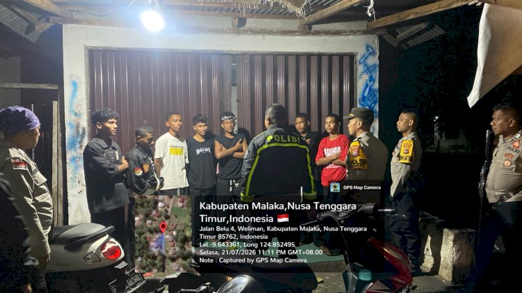 Patroli Perintis Presisi Sat Samapta Polres Malaka Jaga Kondusivitas Wilayah Pasca Konflik Hingga Pagi Hari
