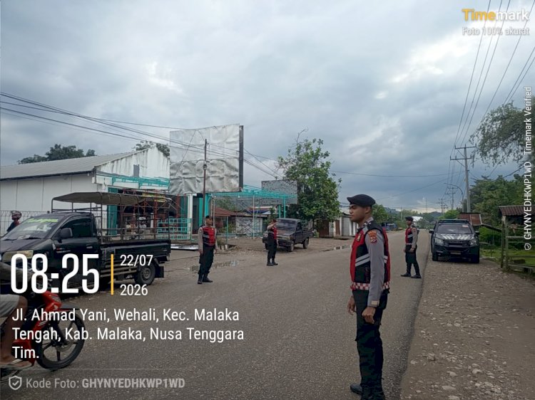 Sat Samapta Polres Malaka Hadir di SPBU Laran, Jaga Kelancaran Arus Lalu Lintas dan Kenyamanan Masyarakat