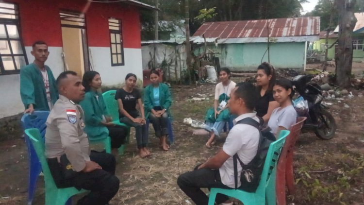 Pastikan Mahasiswa KKN Aman dan Nyaman, Polsek Malaka Tengah Sambangi Penginapan Peserta KKN Unimor